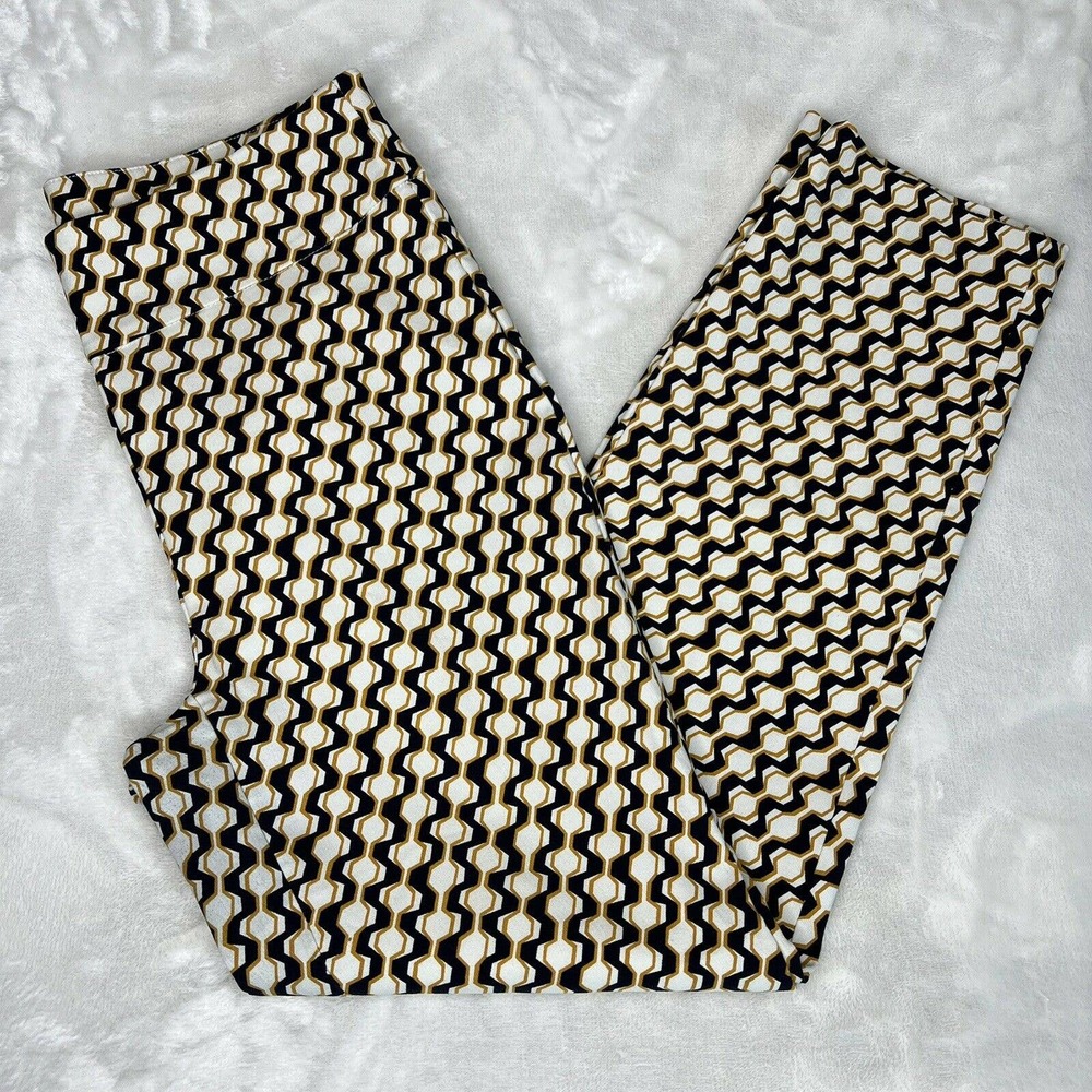 Premise Black and Gold Patterned Cropped Pants